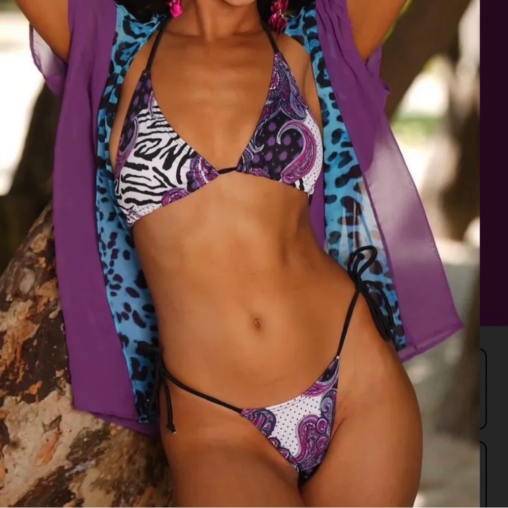 Purple and Blue Paisley 3 Piece Set